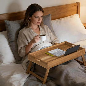 Zyraflux tray finish highlights natural grain for a refined look.