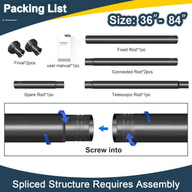 ZYRW heavy-duty tension rod blends with modern décor.