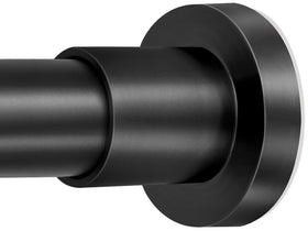 ZYRW Black Shower Rod extended from 36 to 84 inches for versatile spaces.