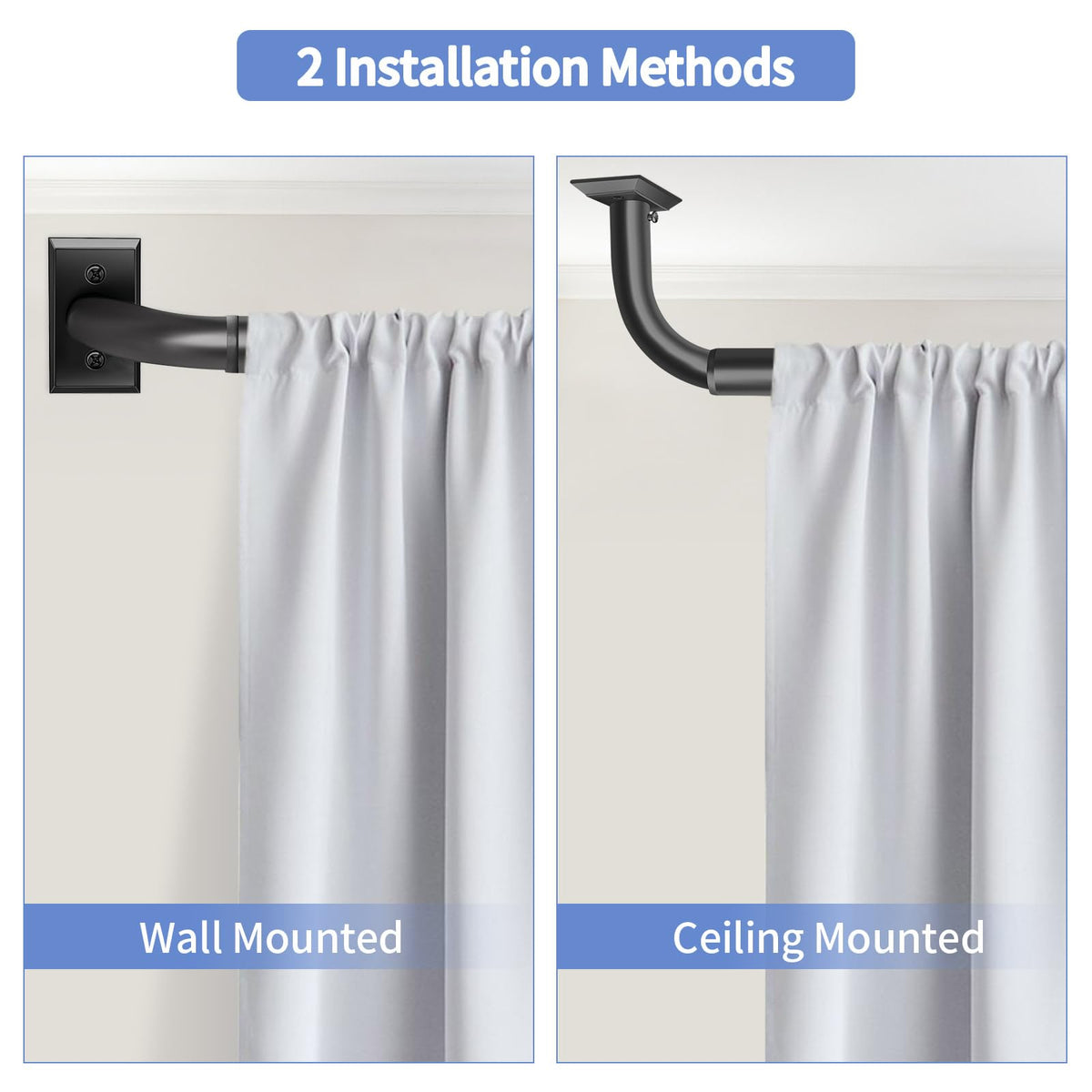 ZYRW telescopic ends extended to fit various window sizes.