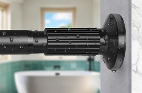 ZYRW tension shower rod extended from 51 to 86 inches for flexible bathroom fit.