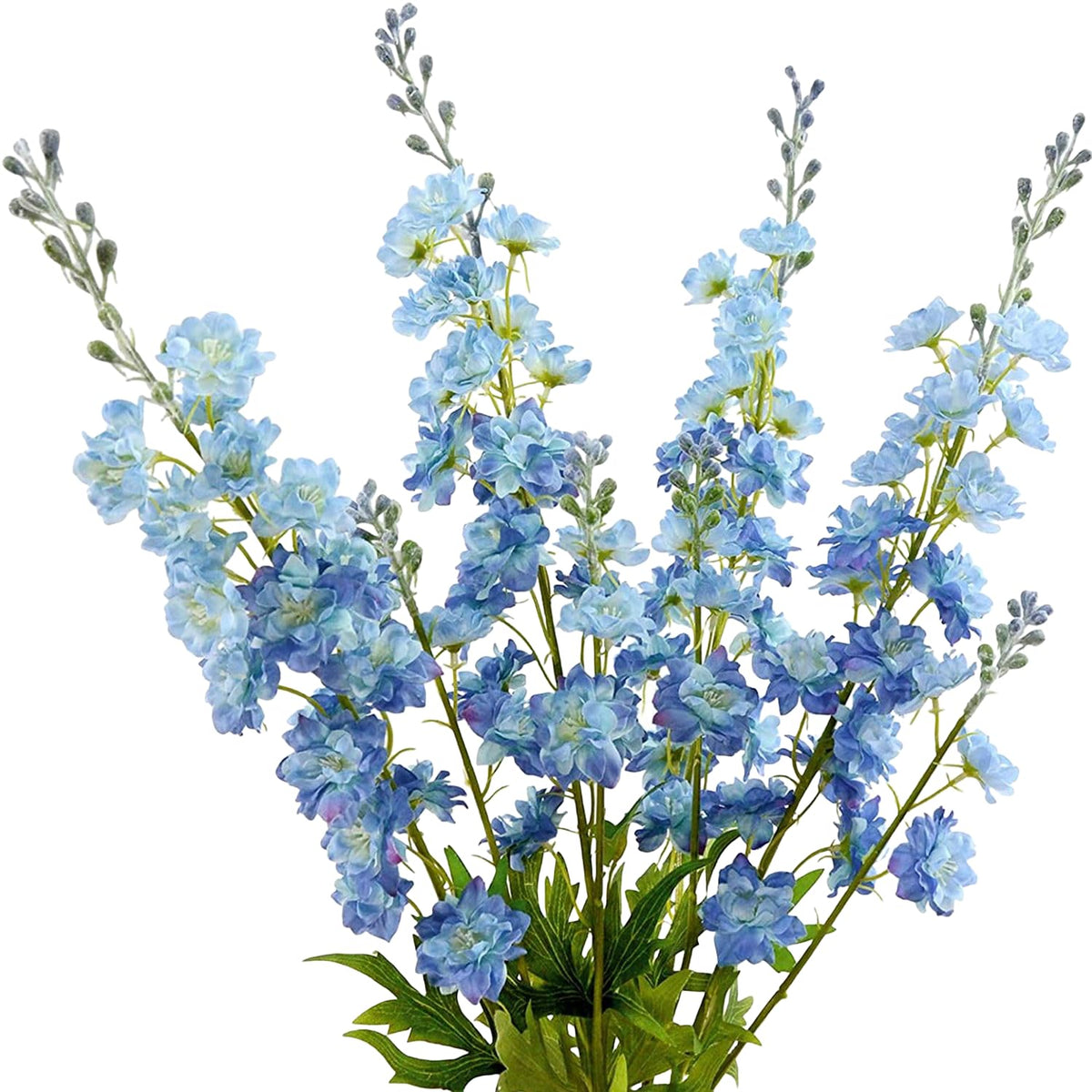 ZYTUYO delphinium light blue silk flowers on a long 33.5-inch stem for tall arrangements.