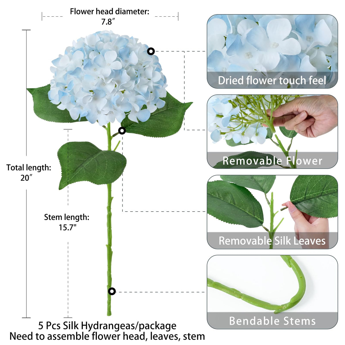 ZYTUYO gift-ready hydrangea set suits pollen-free gifting for friends and family