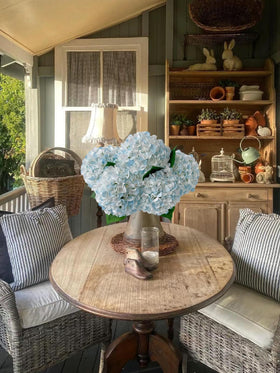ZYTUYO silk hydrangea close-up petal texture showcases soft, dried-touch realism