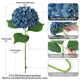 ZYTUYO silk hydrangea petals mimic dried texture for rustic decor.