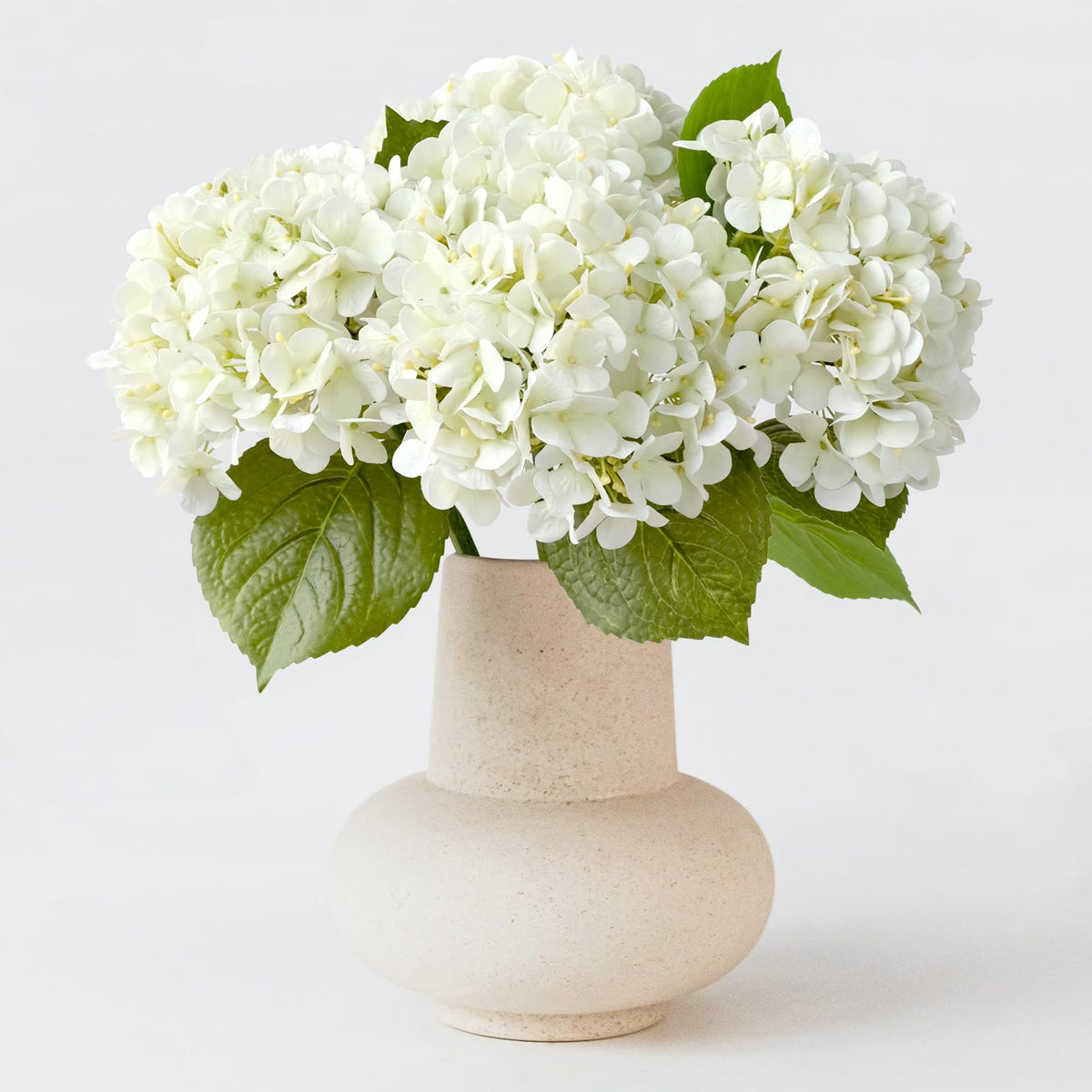 ZYTUYO white hydrangea flowers 20-inch bouquet for durable vase decor