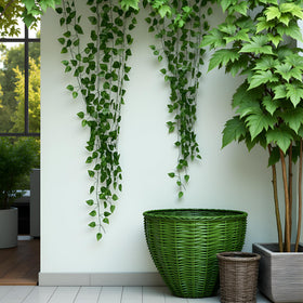 ZYIGYI fake ivy leaves provide vibrant color without watering.