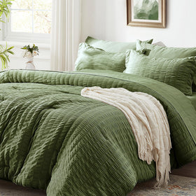 Zzlpp pillow shams in olive green with soft textured finish