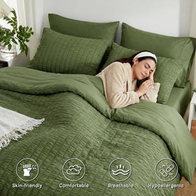 Zzlpp flat sheet in olive green with generous size and smooth feel