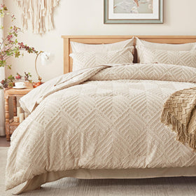 Zzlpp king-size tufted comforter detail in beige, cozy texture for nights in