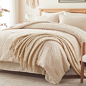 Zzlpp tufted design closeup adds subtle boho texture to your bedroom.