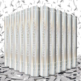 ZZPAKUE confetti cannon 12 pack in silver for dramatic impact at weddings and parties.