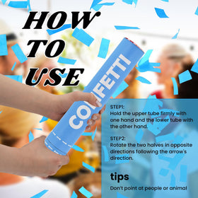 ZZPAKUE blue biodegradable confetti poppers brighten outdoor celebrations