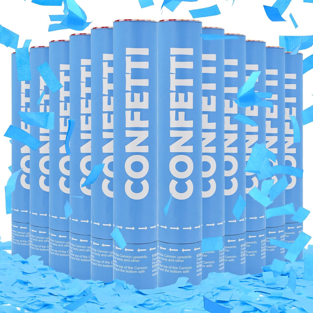 ZZPAKUE Confetti Cannon Blue 12-pack for vibrant party moments