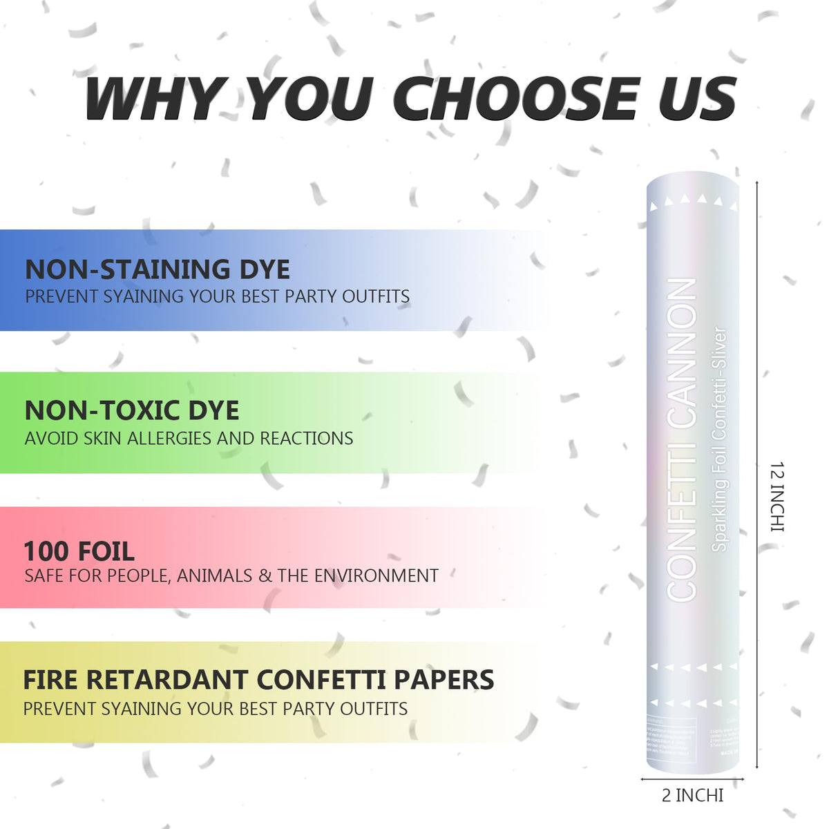 ZZPAKUE confetti cannon burst in air for magical New Year or graduation celebrations.