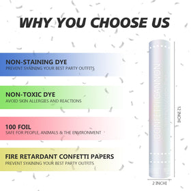 ZZPAKUE confetti cannon burst in air for magical New Year or graduation celebrations.