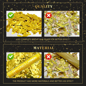 ZZPAKUE Confetti Cannon Gold 12-inch wedding scene creates radiant moments