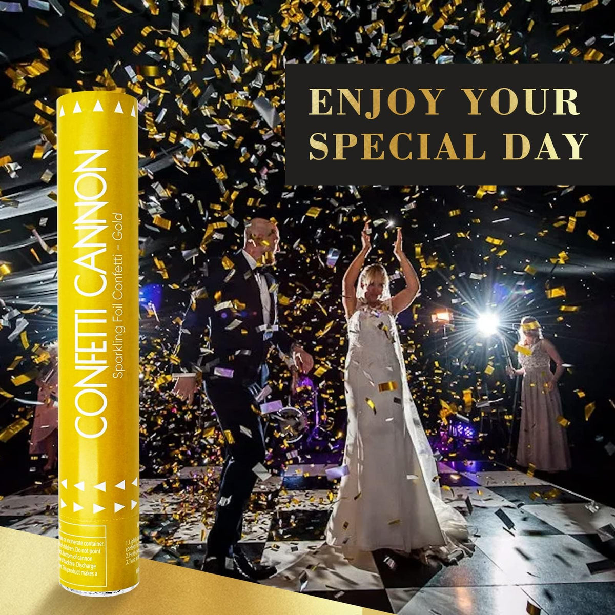 ZZPAKUE confetti poppers feature safe, simple twisting for quick, mess-minimized use.