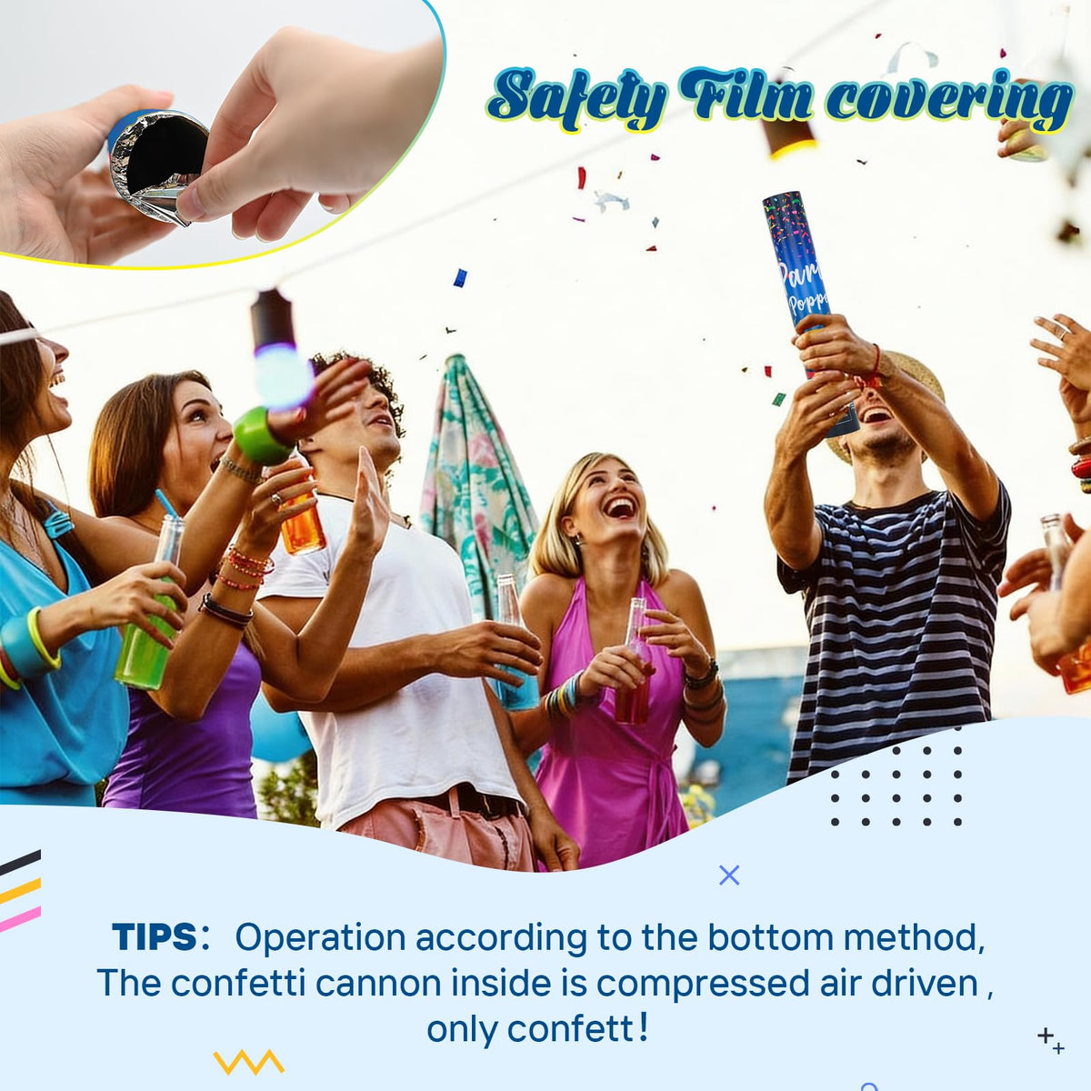 ZZPAKUE confetti cannon demonstrated at a wedding for festive décor